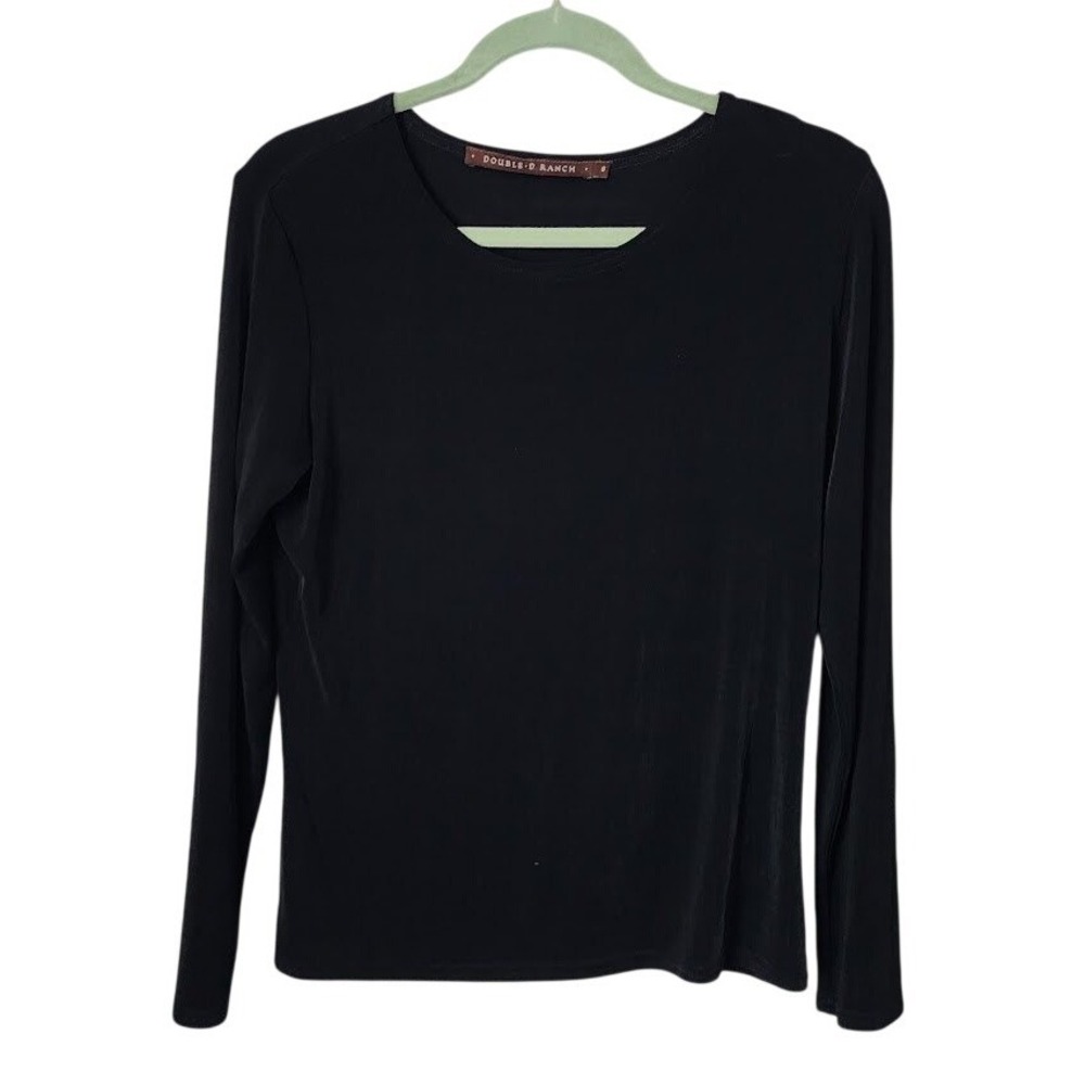 DOUBLE D RANCH Y2K slinky knit top in black Nashville style Coastal Cowgirl S